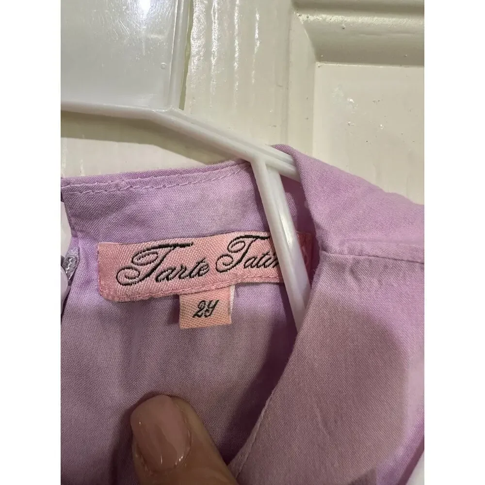 Tarte Tatin Kids Girls' Purple Cotton Blend Sleeveless Dress Size 2 Years